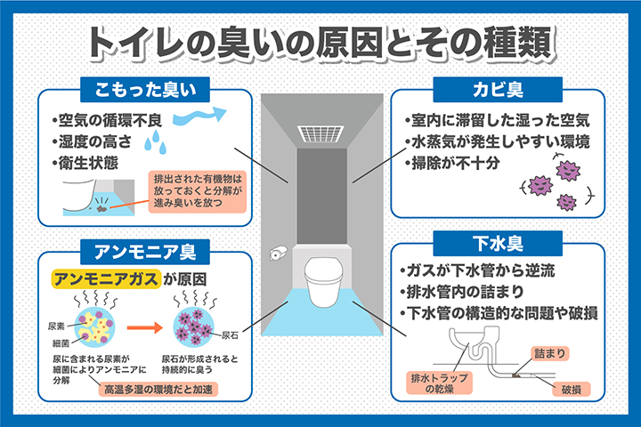 トイレ臭いの原因を種類ごとに解説